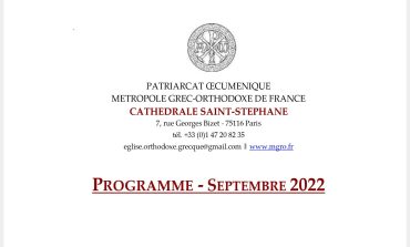 PROGRAMME LITURGIQUE SEPTEMBRE 2022 – Cathédrale Saint Stéphane de Paris